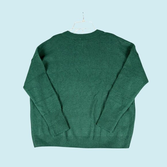 Vince Camuto Sweater Women's Small Green Crewneck Holiday Peace Festive Cozy NWT - Picture 10 of 10